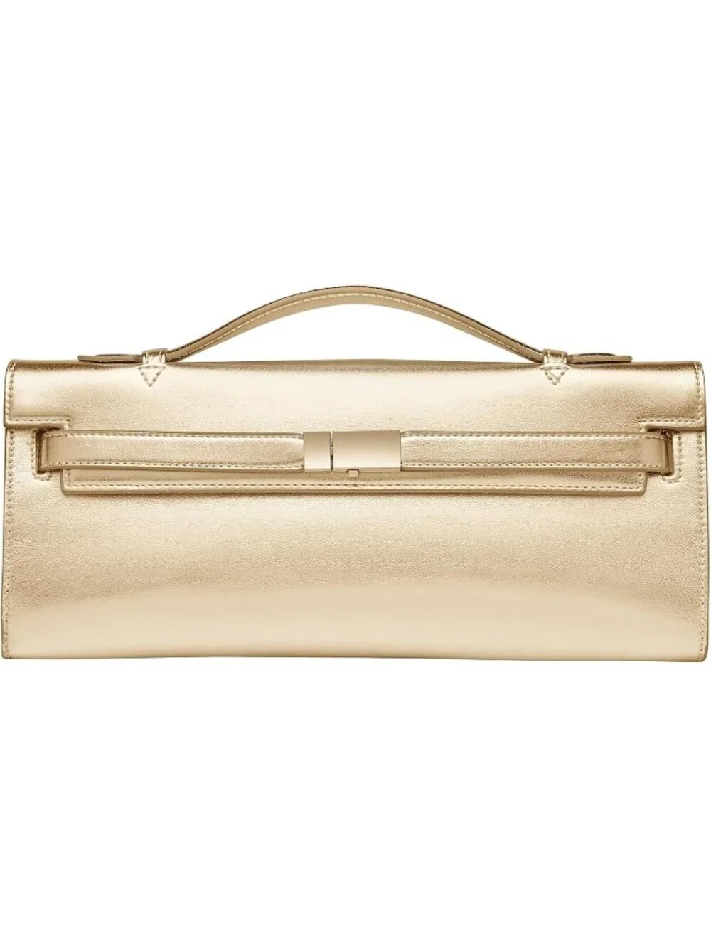 👜Women's Gold PU Leather Top Handle Bag Evening Clutch Purse Party Wedding
